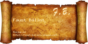 Faust Bálint névjegykártya