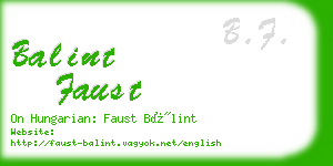 balint faust business card